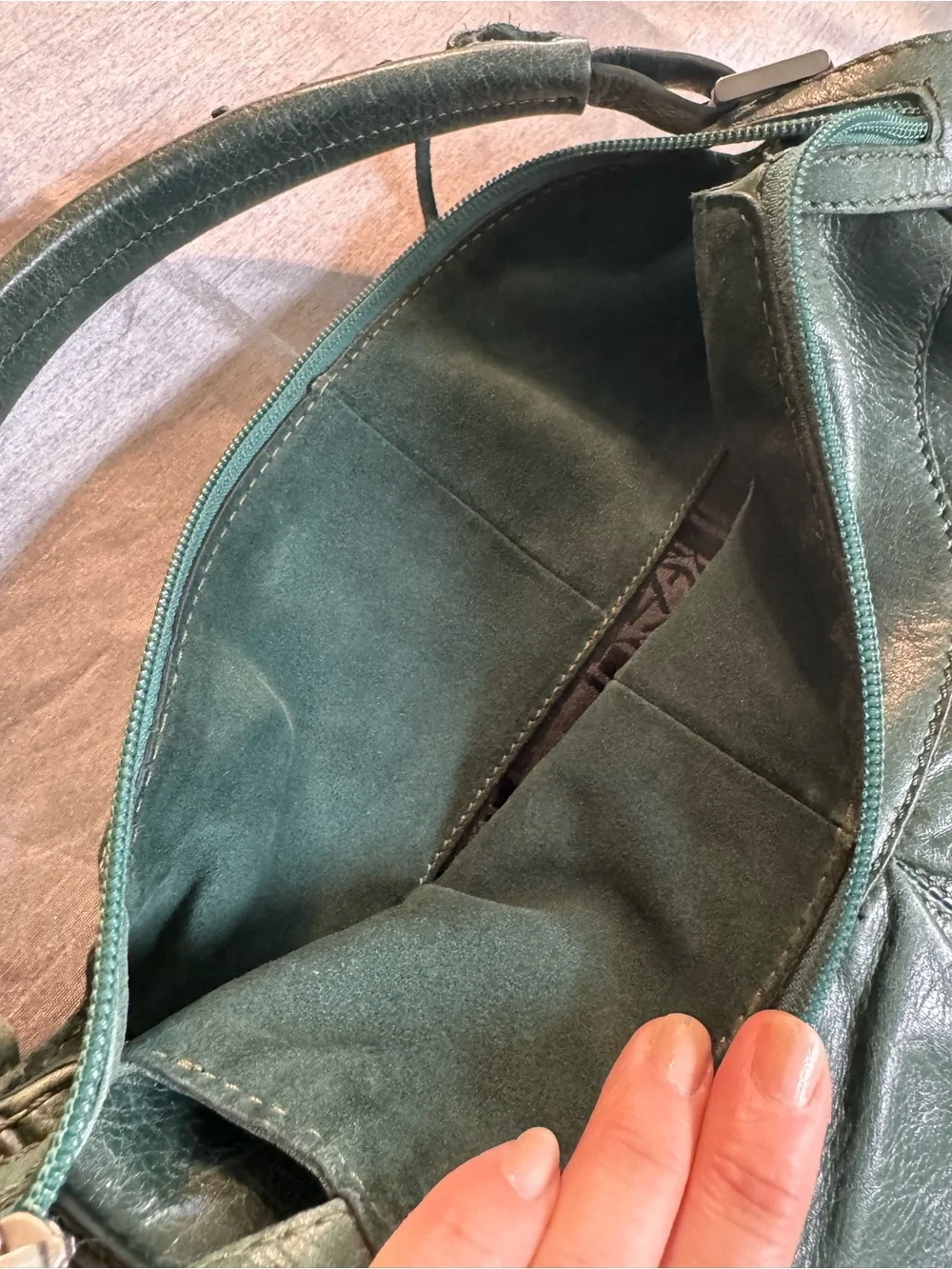 Francesco Biasia Dark Green Leather Hobo